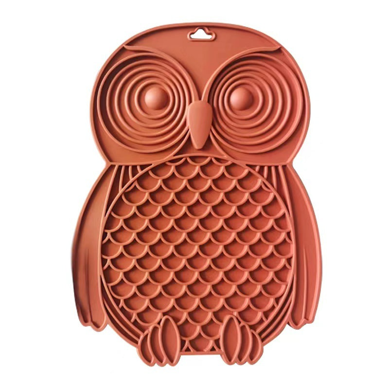 Owl Dog Licking Mat Pet Food Basin Tableware