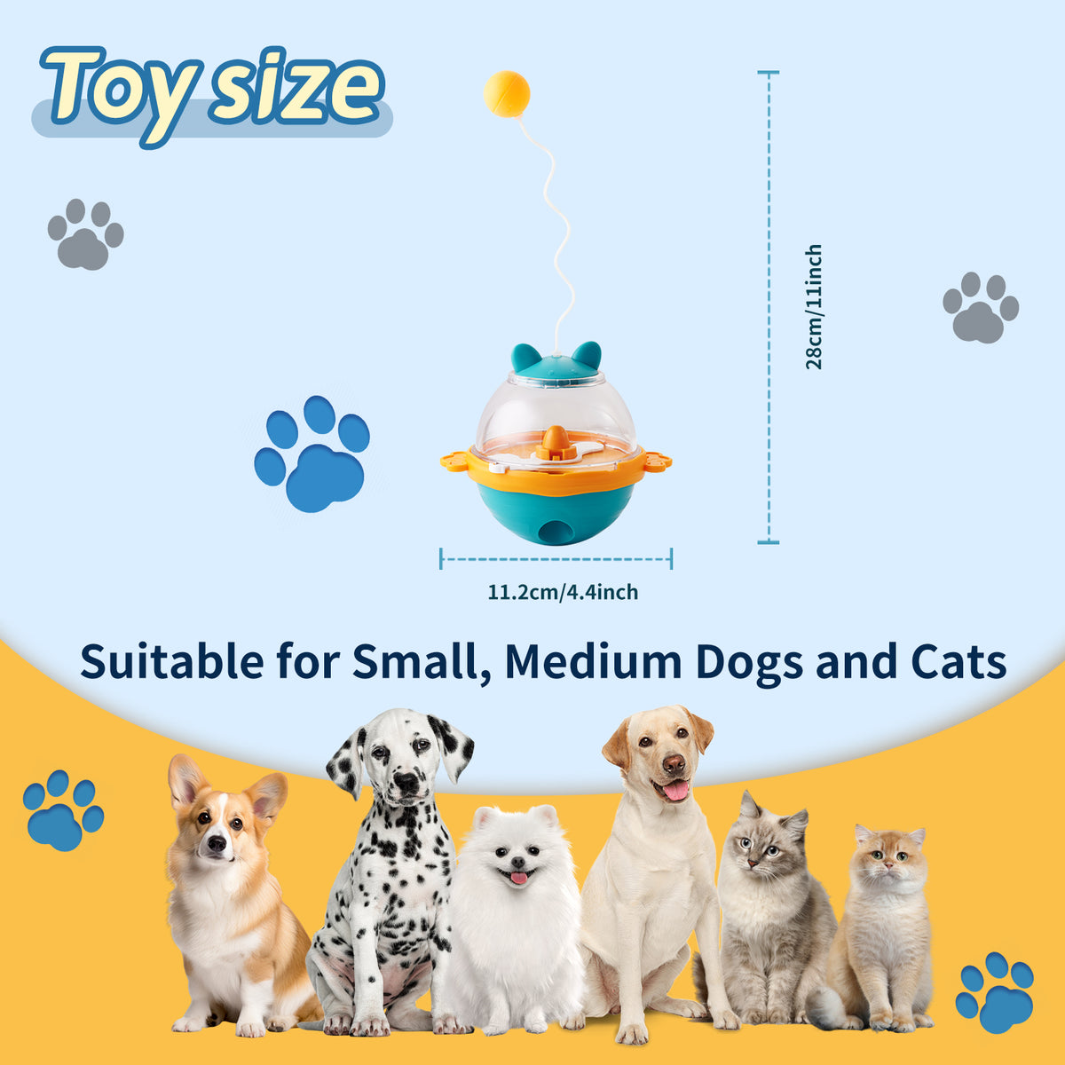 Guardians Tumbler Pet Toy Cat Leaky Food Toy Interactive Dog Cat Toy Food Treat Dispensing Toys, Slow Feeder Treat Ball For Pets Increases IQ