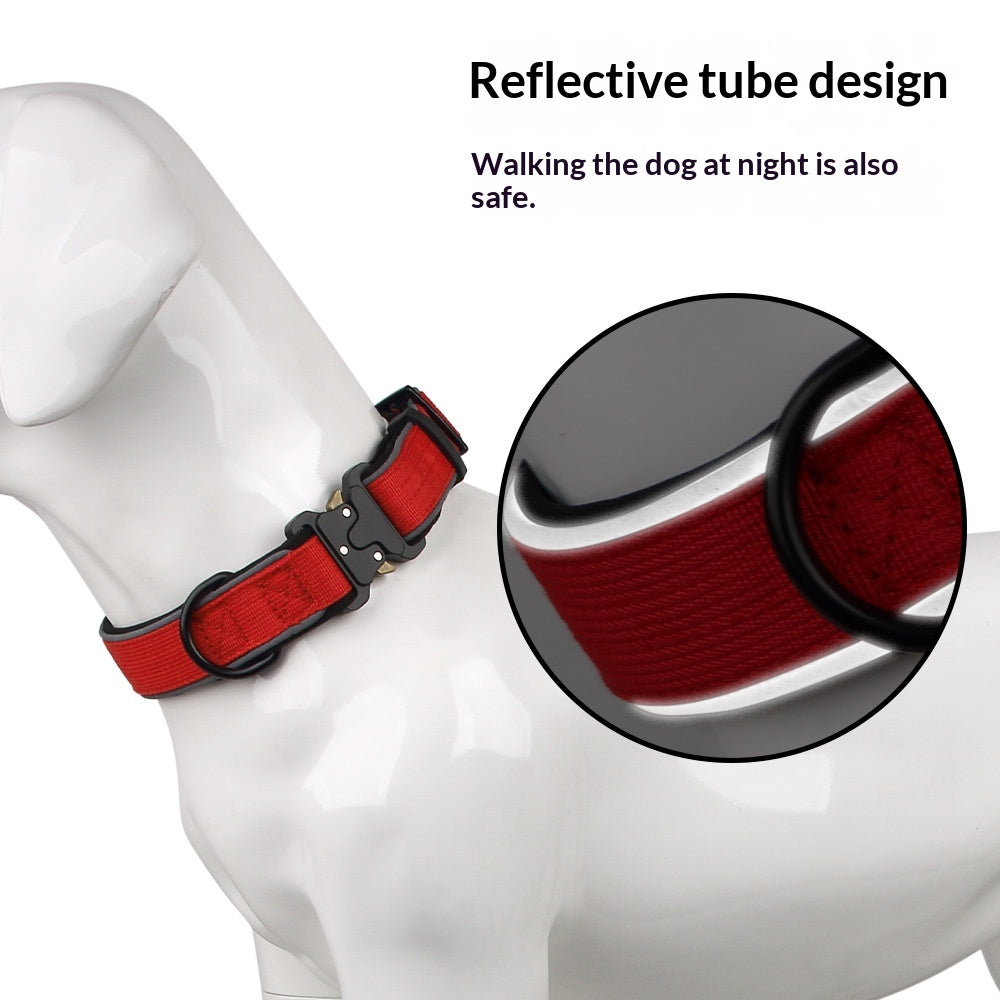 Tactical Dog CollarHarness Reflective Adjustable