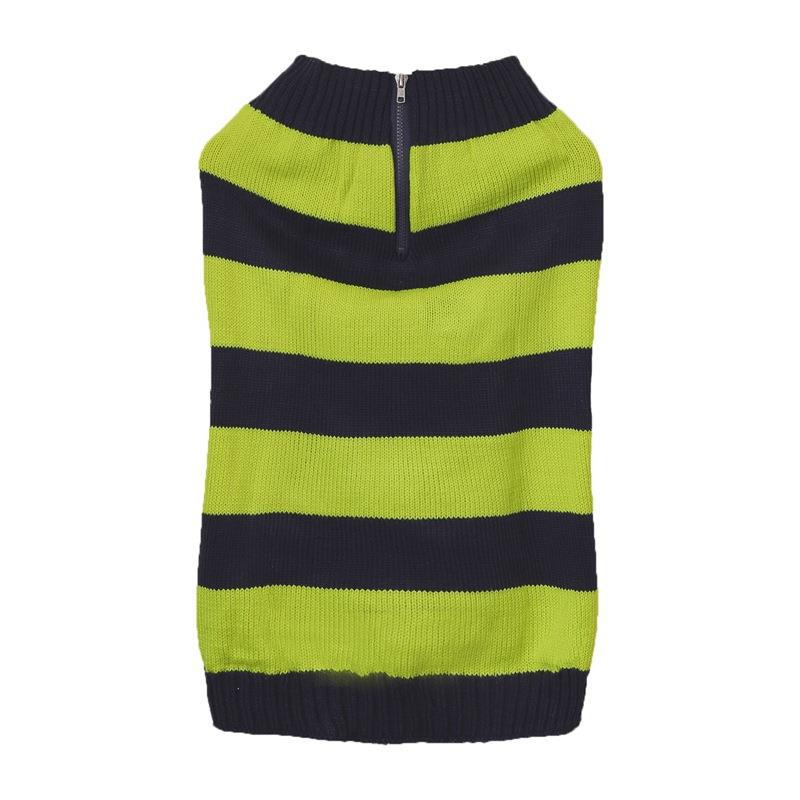 Contrast Color Horizontal Zipper Button Pocket Small And Medium-sized Dogs Sweater