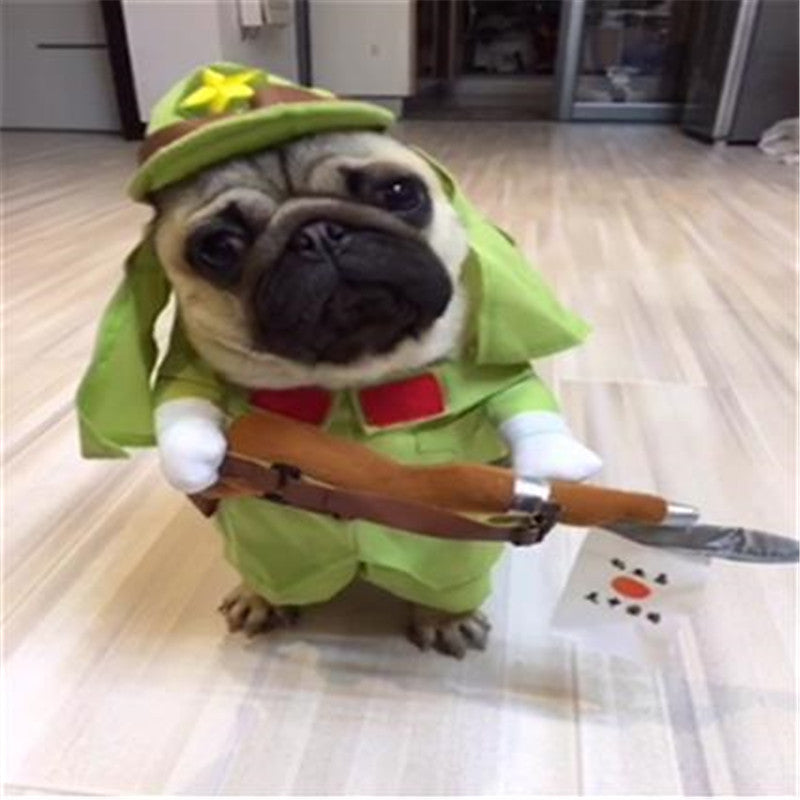 Funny Pet Police Transforming Into Upright Clothes