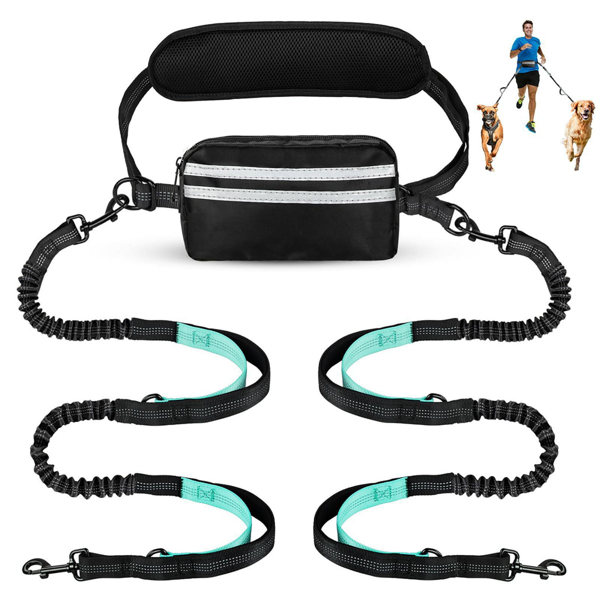New Product With Waist Bag Running Leash Pet Leash Sports Running Leash