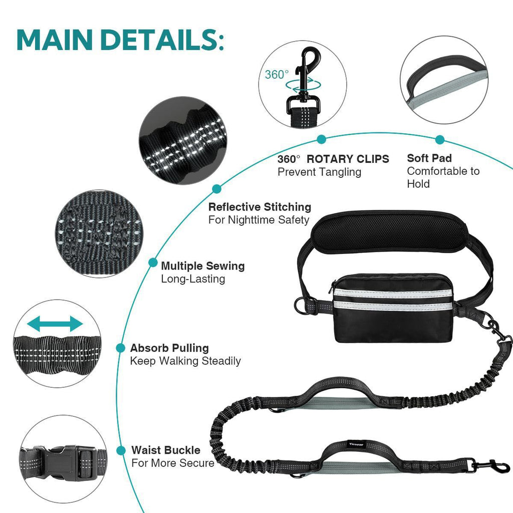 New Product With Waist Bag Running Leash Pet Leash Sports Running Leash