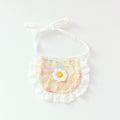 Cute Dog Plaid Lace Bib Pet Saliva Towel