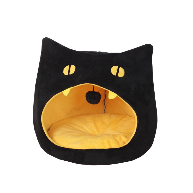 Soft Warm Cat Bed Cat Shape Design Pet House Cat Kennel Cozy Bed For Small Dog Kitten Basket For Halloween Decor