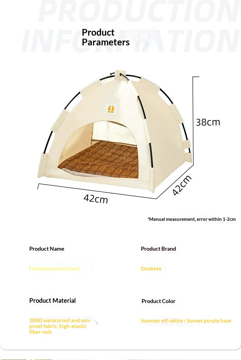 Foldable Outdoor Pet Tent Cat Bed.