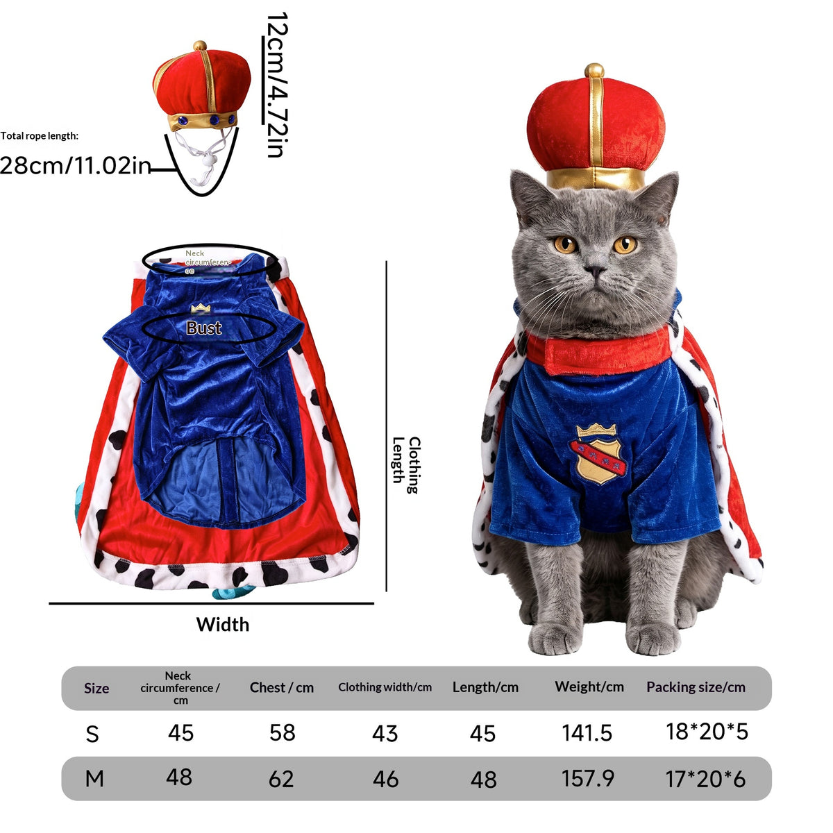 Pet Costume Cat Transformation Funny Holiday Dress-Up Outfit