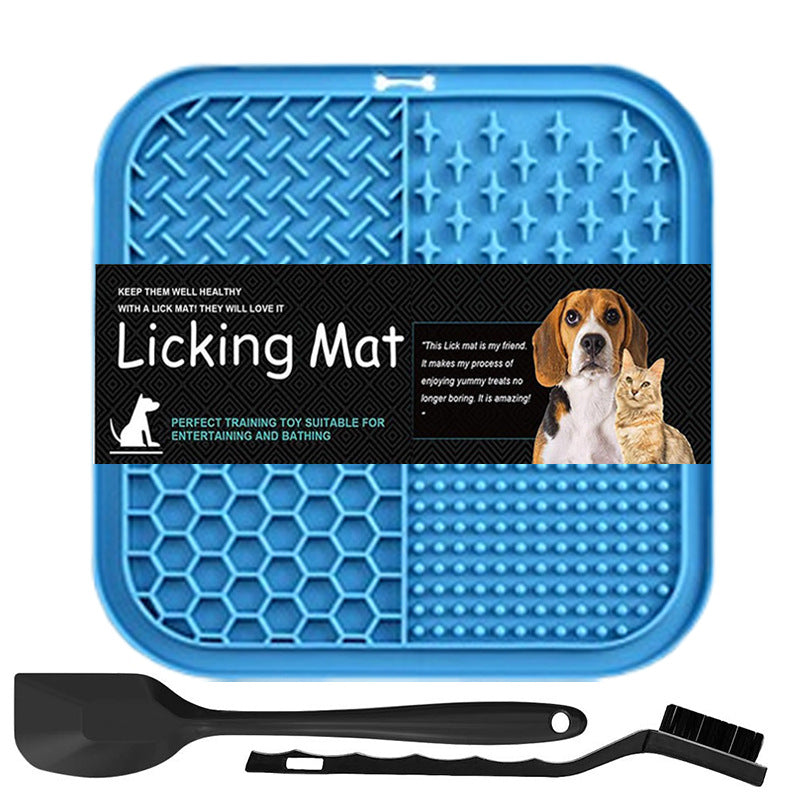 Licking Mat For Dogs & Cats With Suction Cups, 1 Pack Square Dog Slow Feeder Lick Pat For Anxiety Relief & Boredom, Dog Toys To Keep Them Busy, Pets