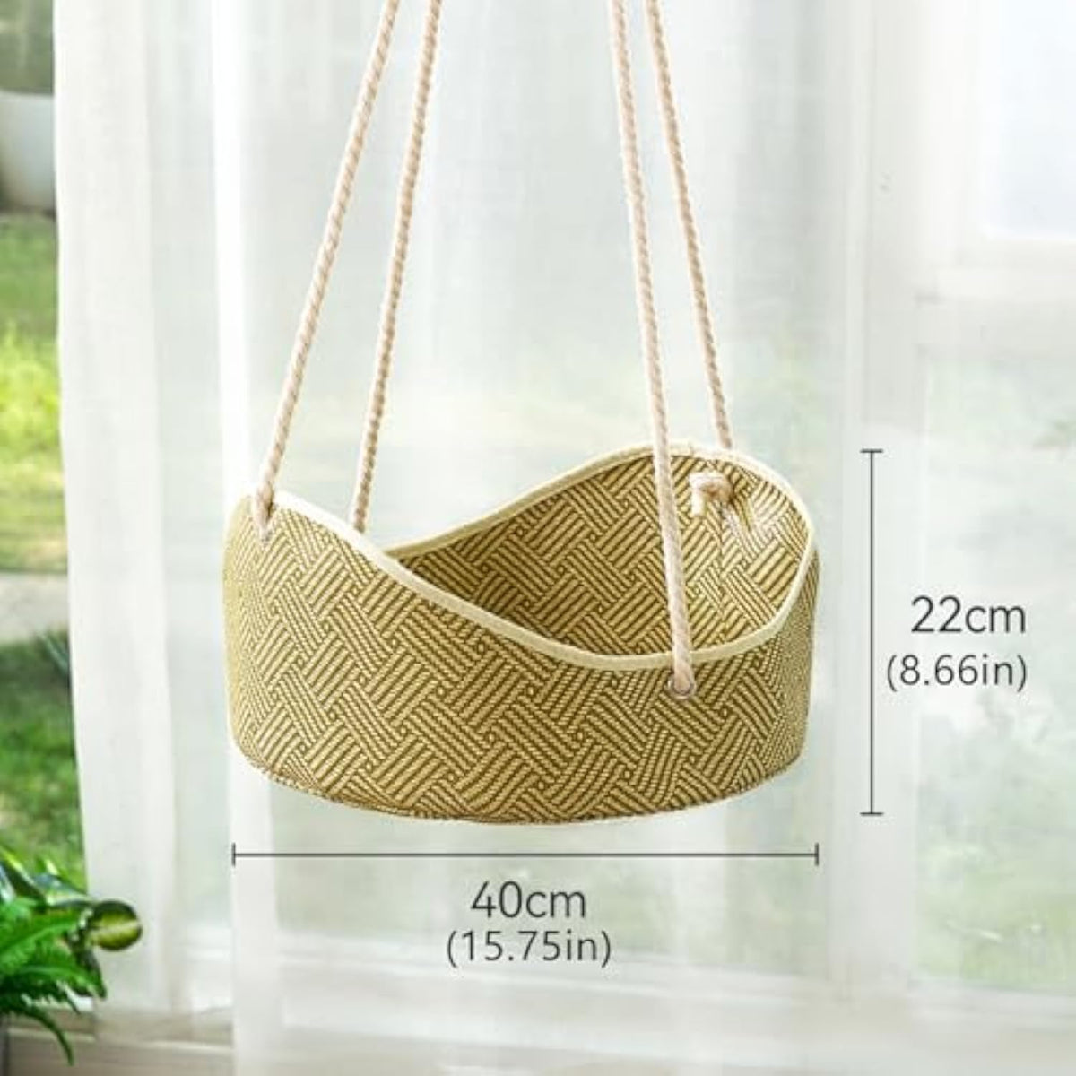 Breathable Cat Hammock - Rattan Crafted Cat Cage With Metal Hooks - Indoor Outdoor Pet Bed- Comfortable Cat Perch For Sleeping Playing Climbing, And