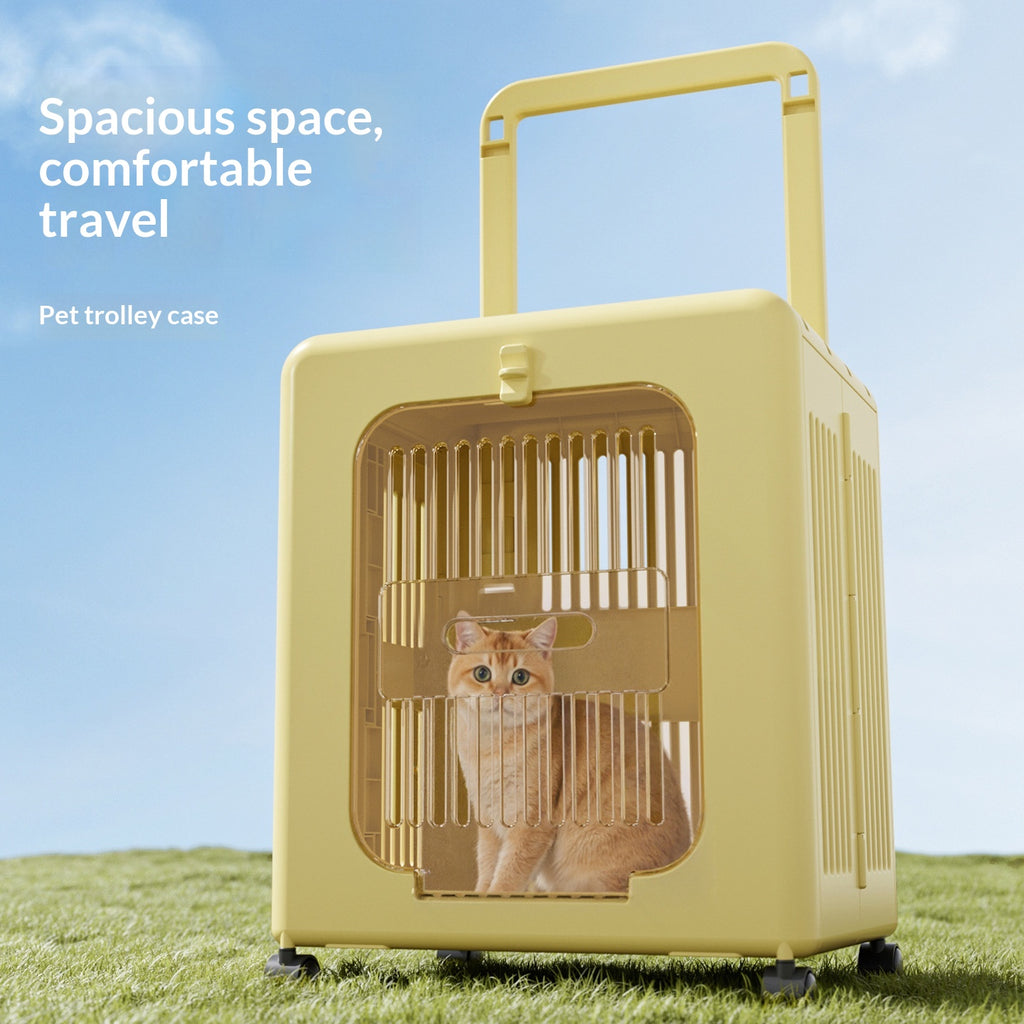Pet Trolley Case For Catsportable And Foldable For On-the-go Travel