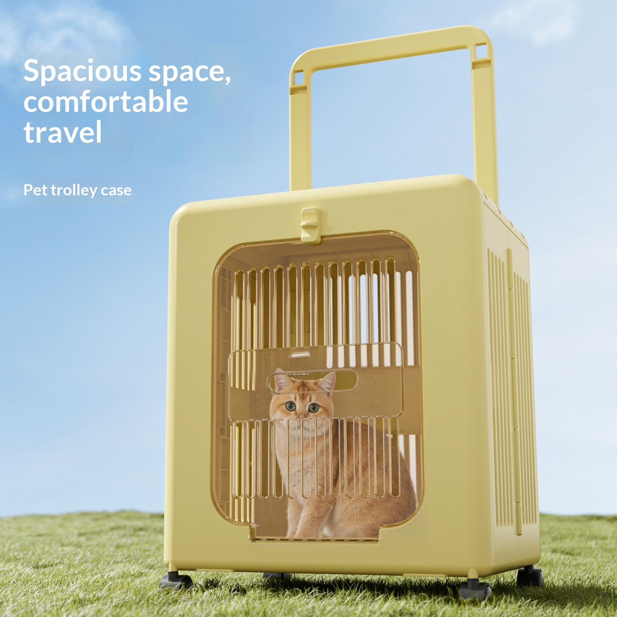 Pet Trolley Case For Catsportable And Foldable For On-the-go Travel