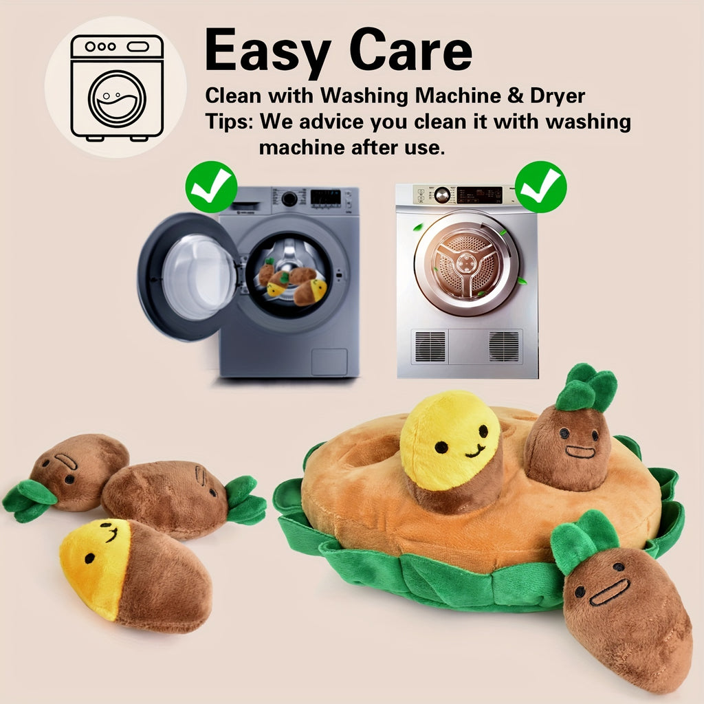 Interactive Dog Puzzle Toys Sniffing Pads Pet Feeding Pads With Removable Squeaky Plush Toys Durable Polyester Slow Feeder Play Pads For Foraging