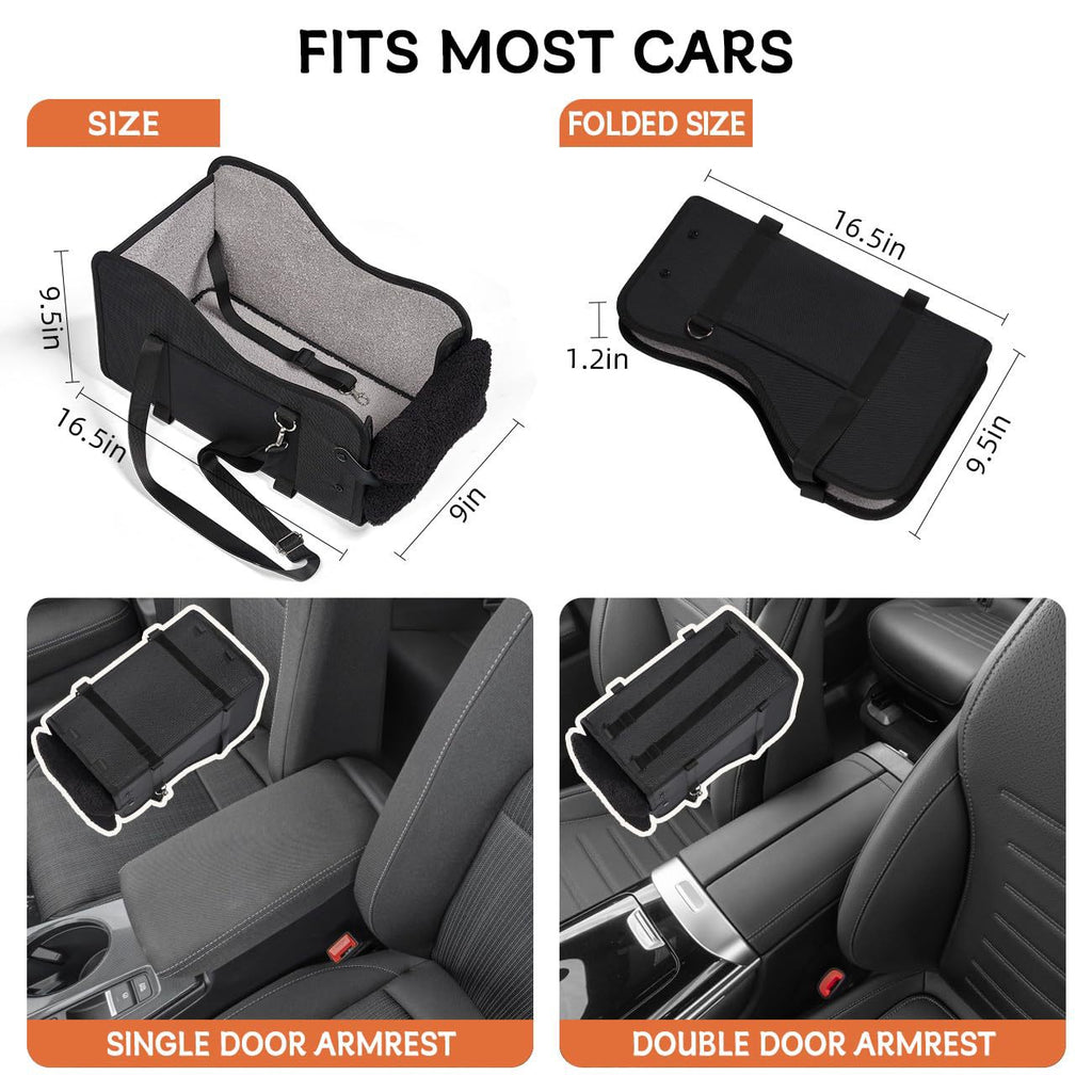 Center Console Dog Car Seat,Dog Car Seats For Small Dogs With Soft Mattress,Pet Puppy Cars Seat