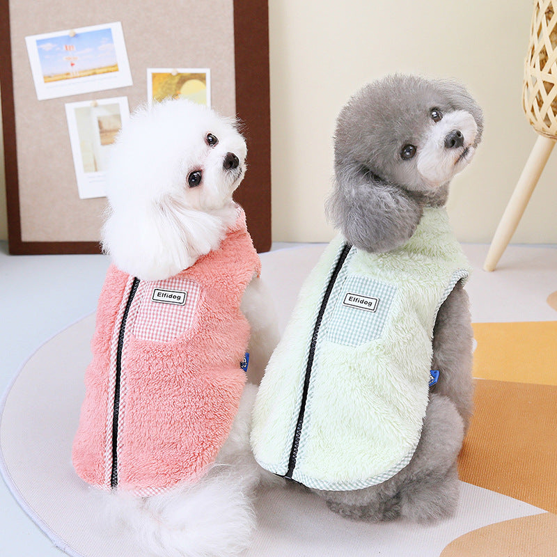 Pet Clothes Thermal Plaid Vest