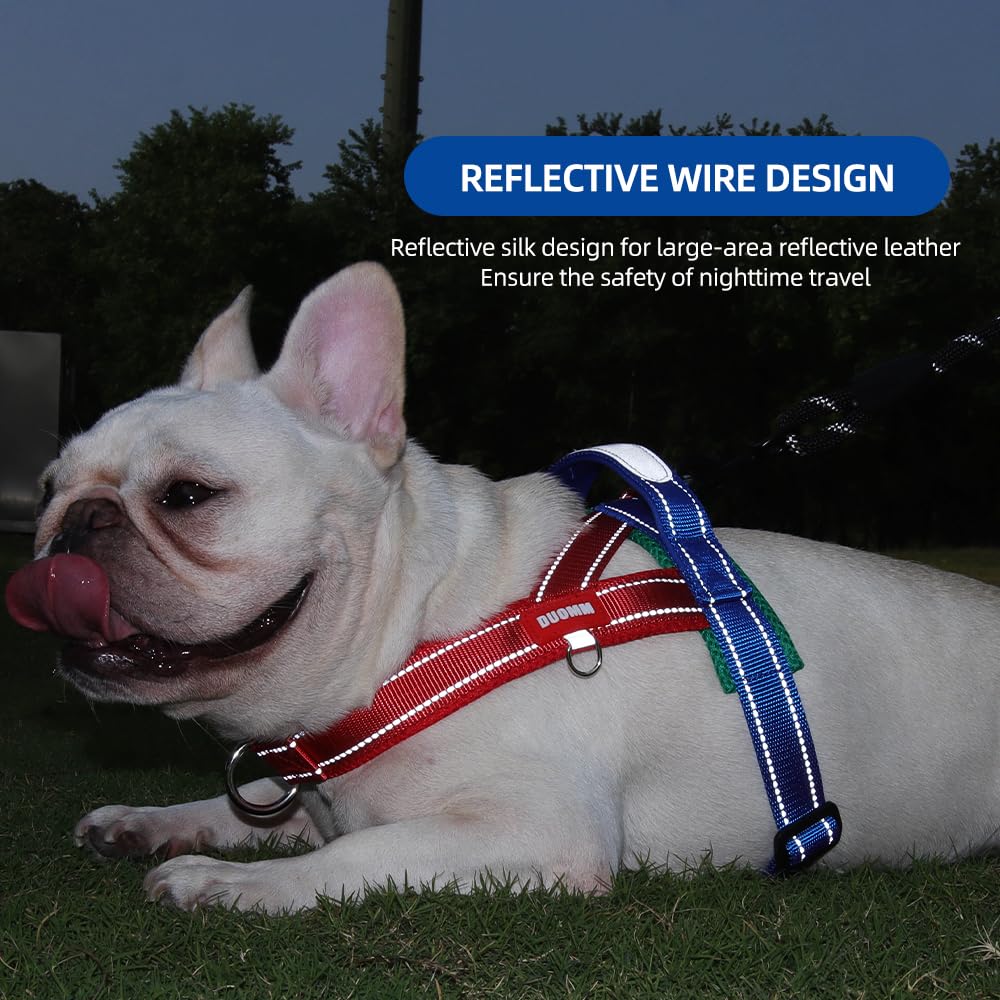 No Pull Dog Harness With 3 Clips And Soft Padded Handle Breathable Mesh Padded, Reflective Strip, Safe At Night, Escape Proof, Quick Adjustment, Easy