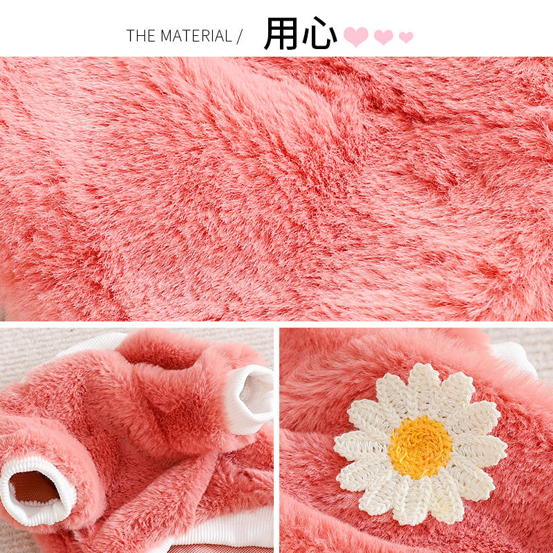Cold-proof Cotton Pet Coat With Two-legged Fleece Design To Keep Your Pet Clean