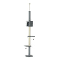 100" Cat Tree Height Adjustable Floor-to-Ceiling 4-Tier Kitty Climbing Activity Center Condo Cat Toy with Scratching Post Hanging Balls Play Rest Post