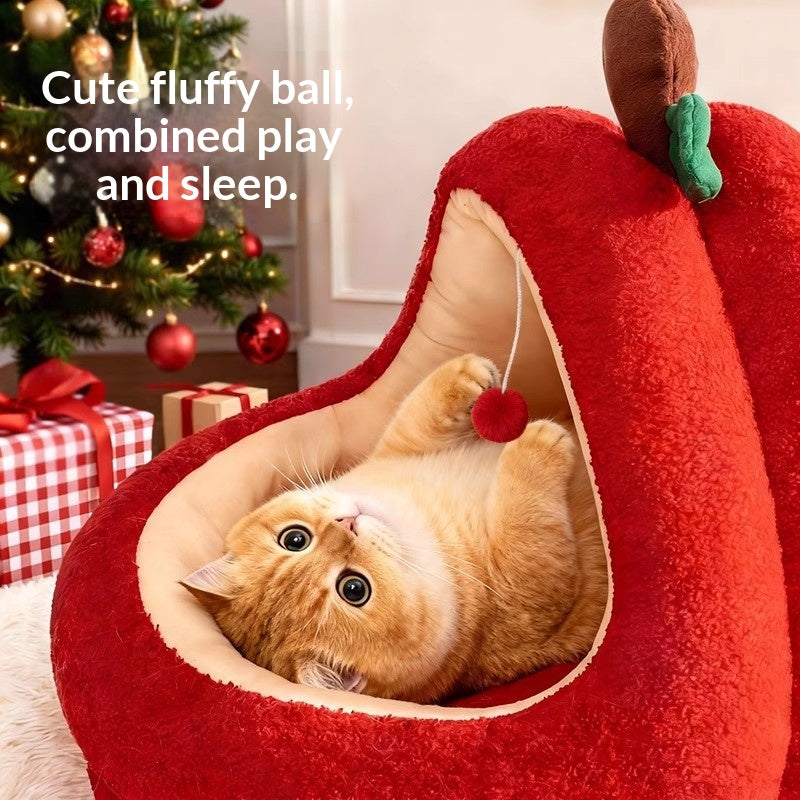 Christmas Cat Bed, Winter Warm Sleeping Mat, Thickened Design