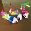 Colored feather tail mouse toy