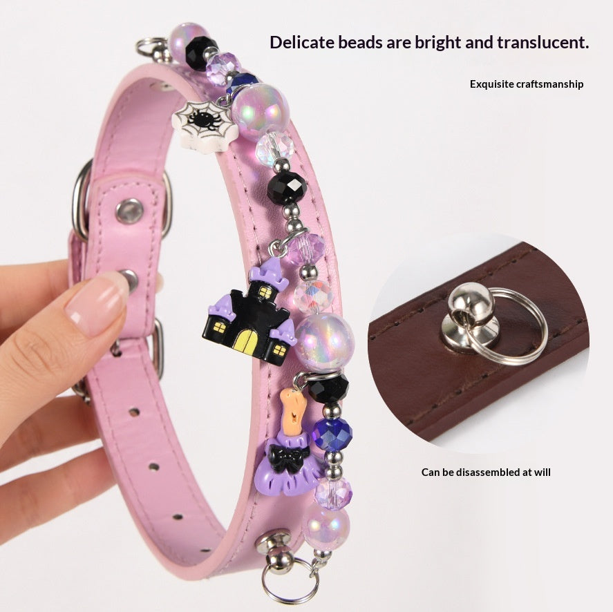 Cat Collar Niche Accessory Halloween Necklace With Beaded Embellishments