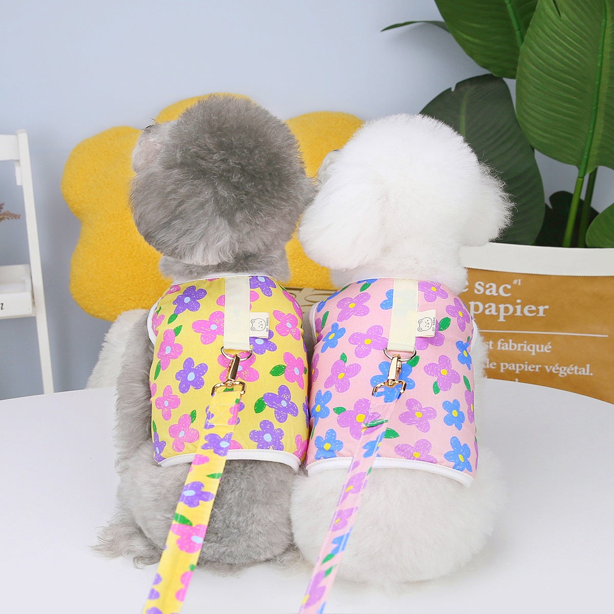 Chest Back Traction Rope Pet Clothing 23 Flowers Chest Back With Rope