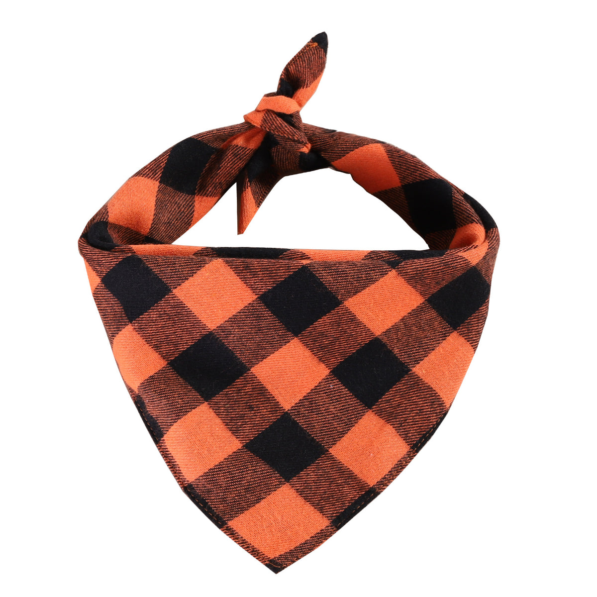 Double Cotton Check Pet Triangle Scarf