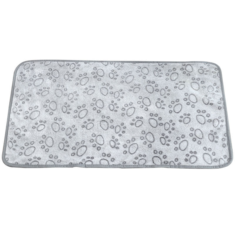 Gray Dog Sleeping Blanket With Paw Prints