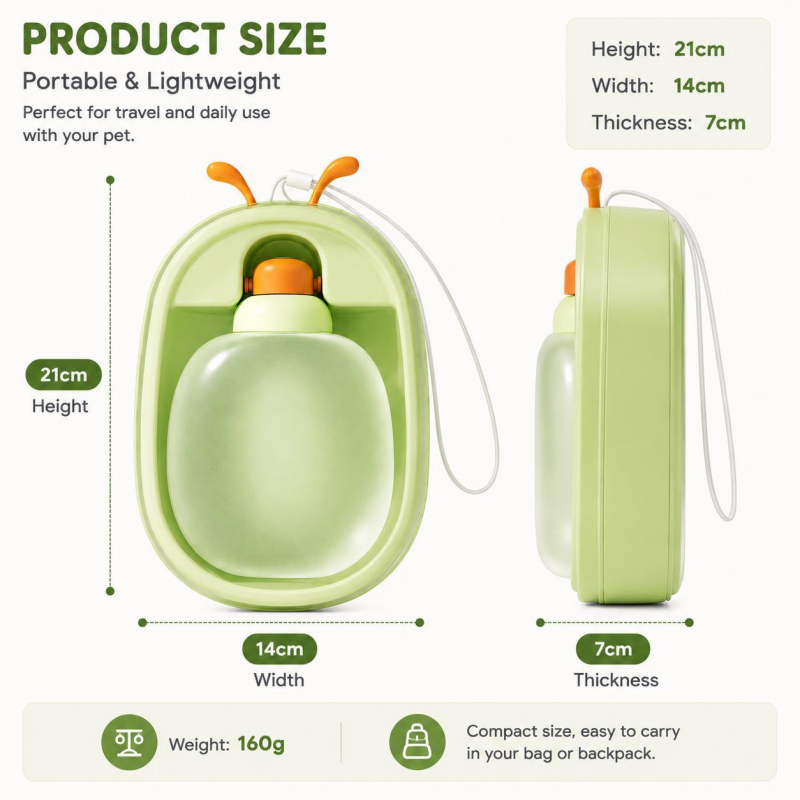 Portable Pet Water Bottle With Cute Antlers Food Grade, BPA Free, Leak Proof Travel Cup For Dogs, Durable, Easy-to-Clean Outdoor Water Dispenser With