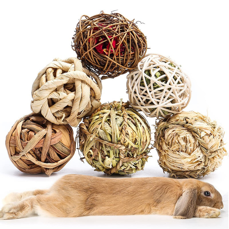 Natural Hand-woven Ball Rattan Ball Set