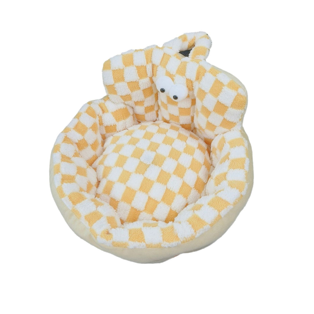 Big Eye Chessboard Sofa Round Dogs And Cats Bed Pet Bed Four Seasons Universal