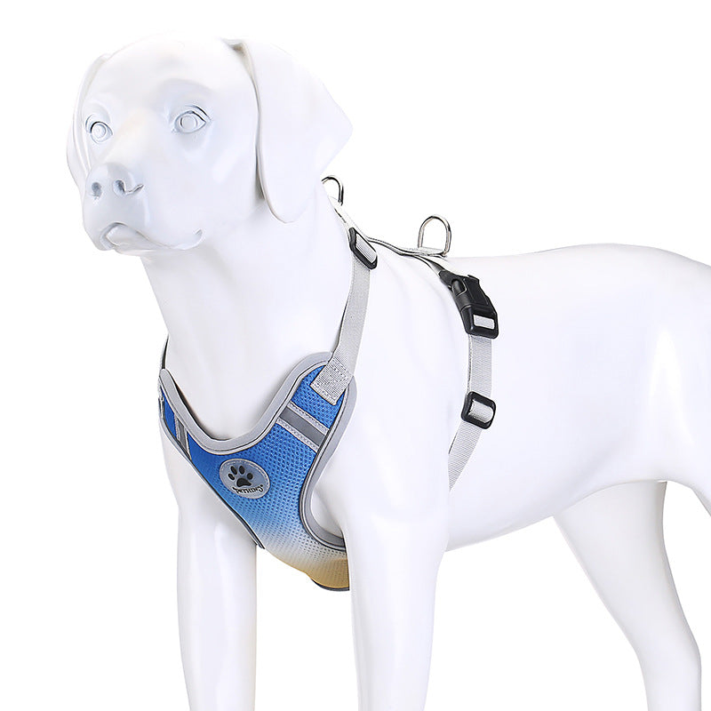 Pet Chest Strap Gradient Color Double Reflective Dog Chest And Back