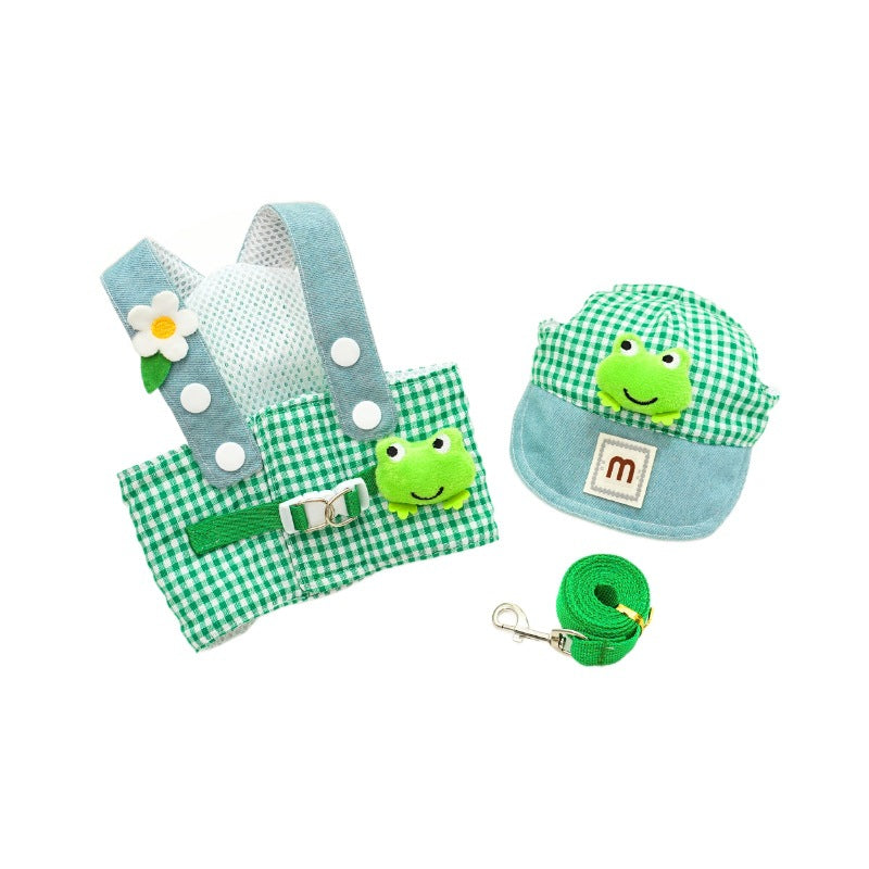 Frog Pet Harness Traction Cat Rope Suit