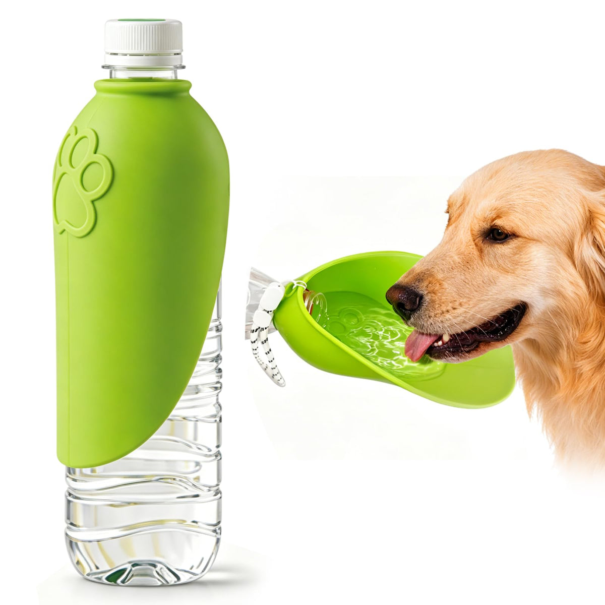 Portable Dog Water Bottle Attachment, Slip-On Pet Water Bowl For Walks Silicone Dog Drink Dispenser, Fits Standard Water Bottles,Ideal For Daily Walks
