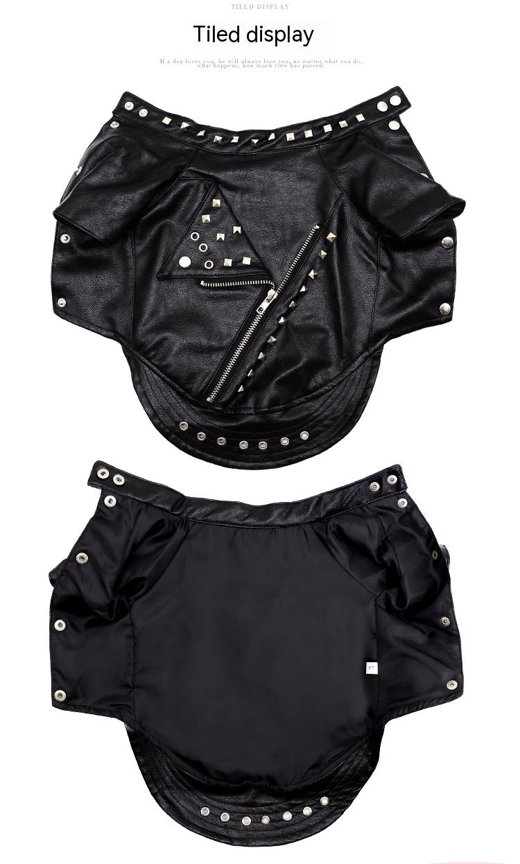 Pet Leather Coat Dog Fashion Brand Clothes Korean Style Autumn And Winter Cat Teddy Chihuahua Winter Clothing