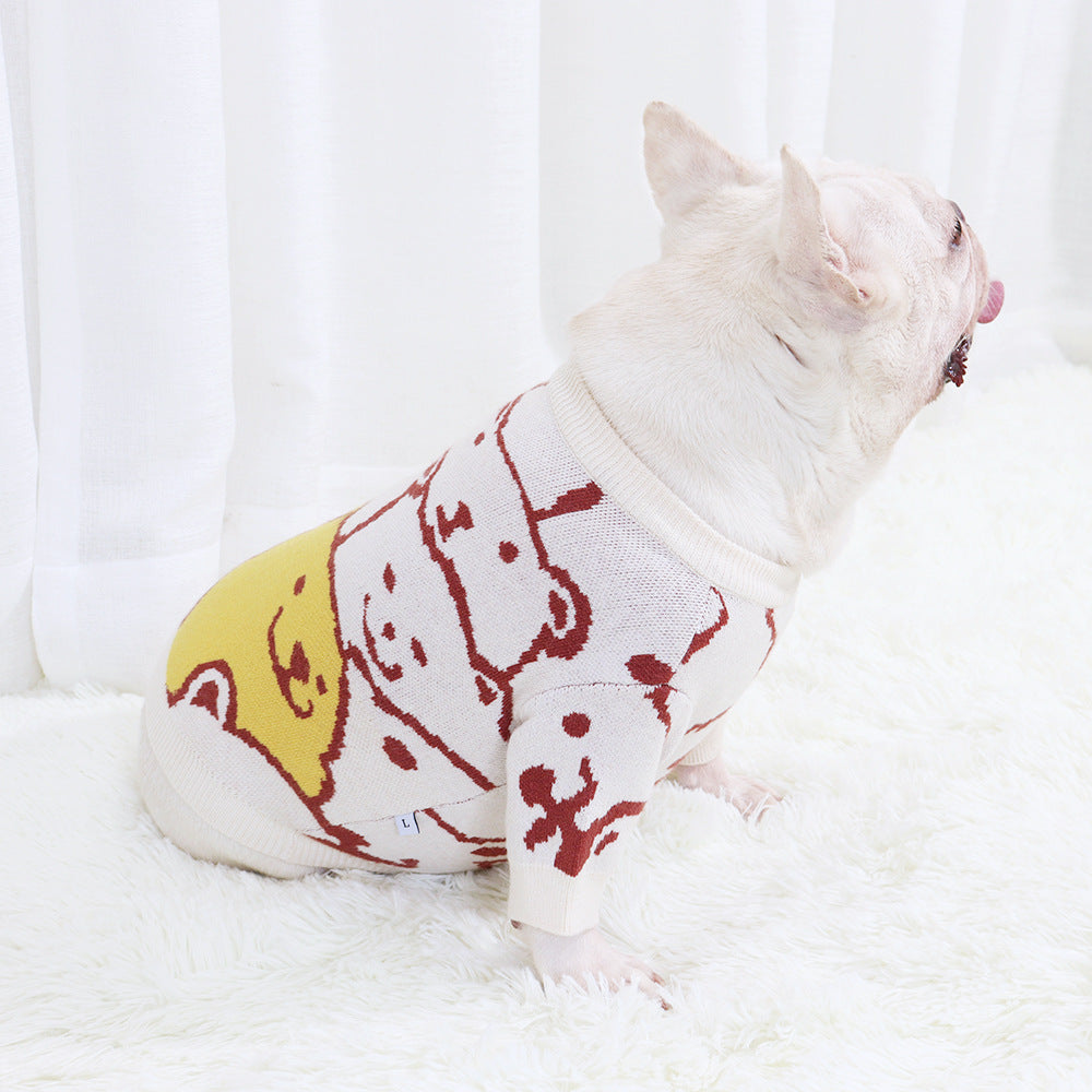 Autumn And Winter Pug Bulldog Sweater