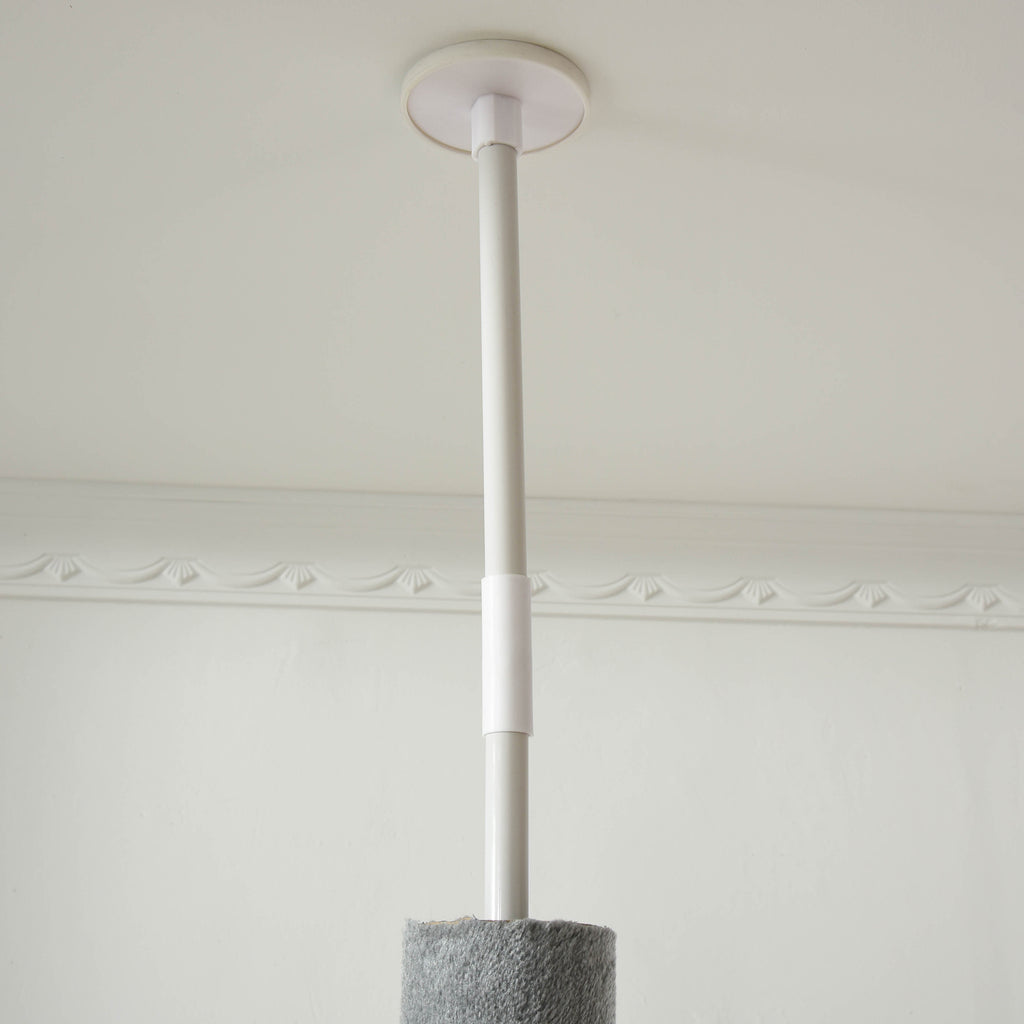 100" Cat Tree Height Adjustable Floor-to-Ceiling 4-Tier Kitty Climbing Activity Center Condo Cat Toy with Scratching Post Hanging Balls Play Rest Post
