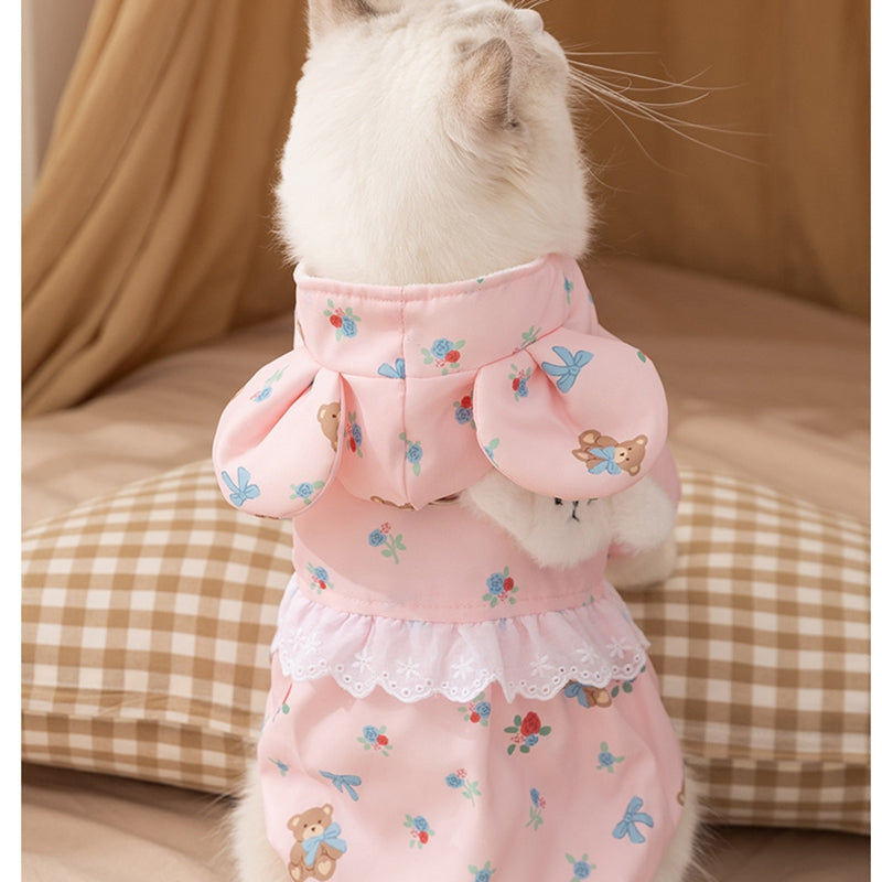 Cat Clothes, Bear Two-legged Cotton-padded Clothes For Kittens, With Fleece Added For Warmth In Autumn And Winter. Two-legged Small Dog Pet Clothing