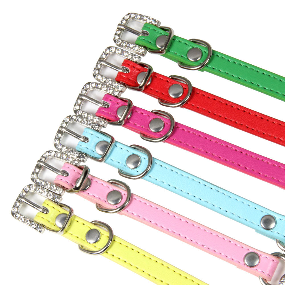 Cute Cat Traction Rope Crystal Diamond Bone Pet Collar