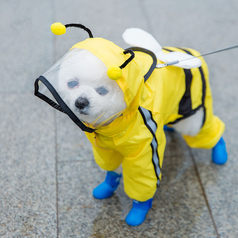 Puppy Dog Raincoat Four-legged Waterproof All-inclusive Teddy Poncho Pet Rainy Clothes