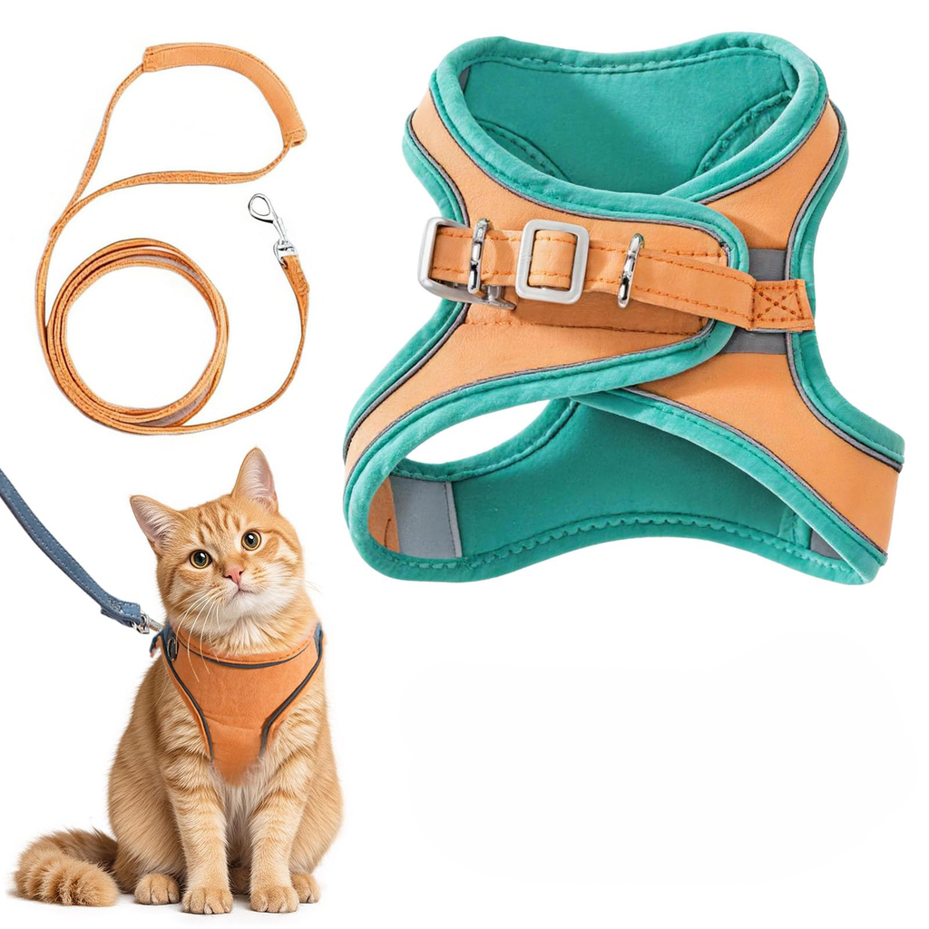 Cat Harness And Leash, Cat Harness Escape Proof, Soft Adjustable Cat Leash Breathable Comfortable Vest Easy To Wear, Easy Walk Leash For Small Medium