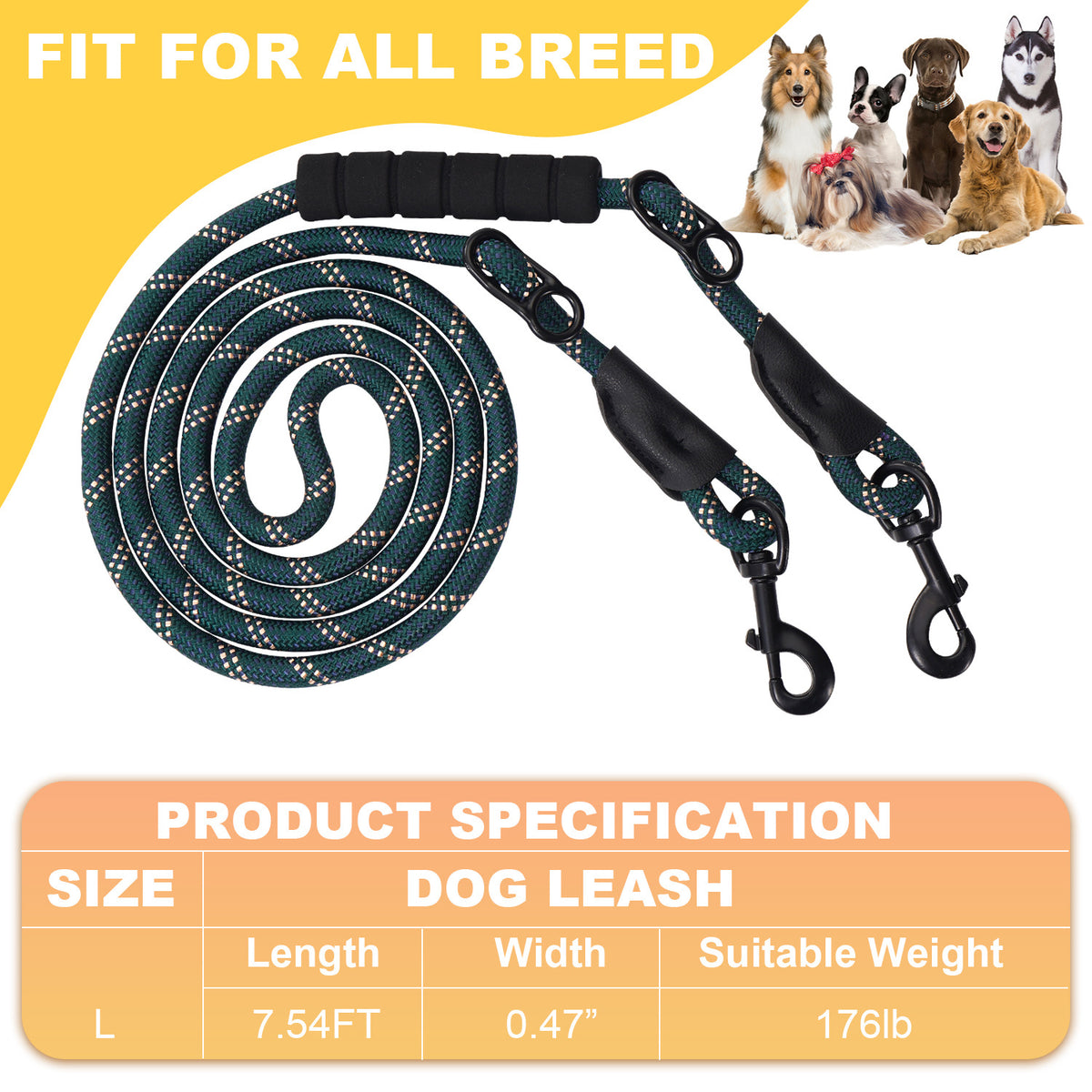 Dog LeashOne-to-two P-style Double Lead