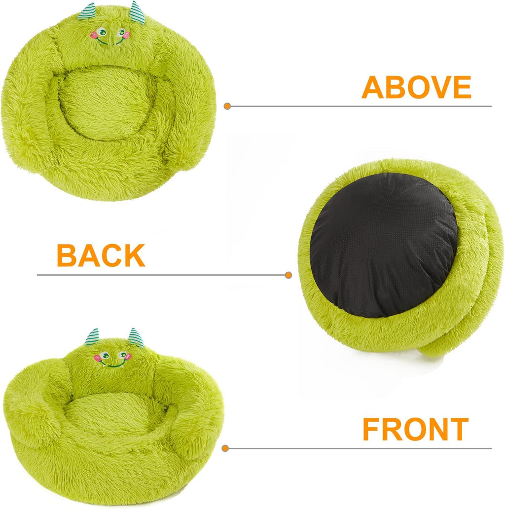 Cute Calming Dog And Cat Bed Indoor High Bolster Donut Dog Beds Comfortable Plush Cuddler Dog Be Size For Small Dogs And Cats Cute Cartoon Soft Bed