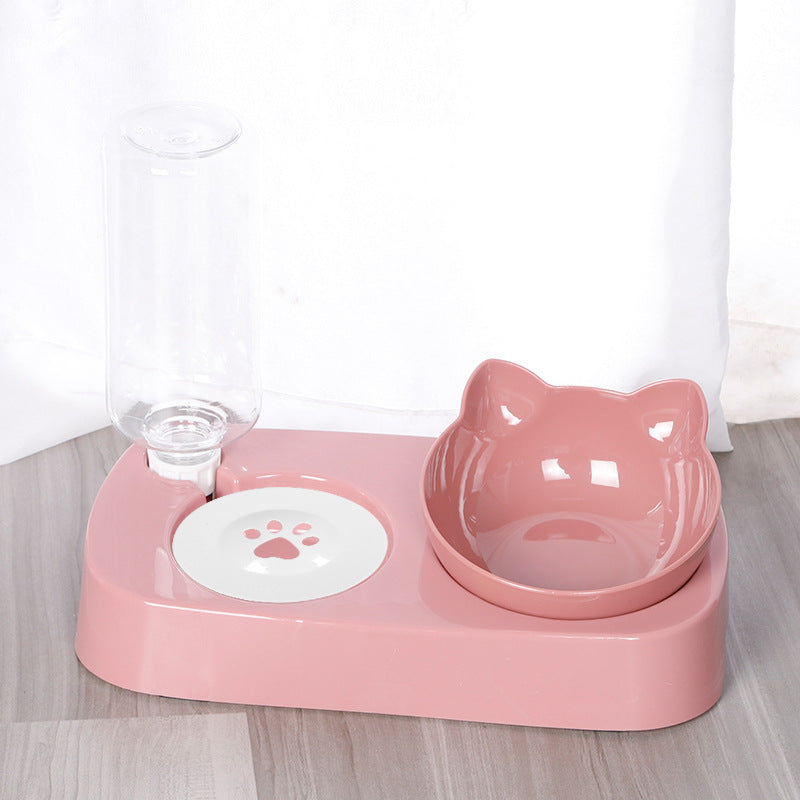 Non-slip Oblique Mouth Plastic Cat Bowl