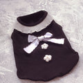 Pet Dog Clothes Bow Black And White Vest