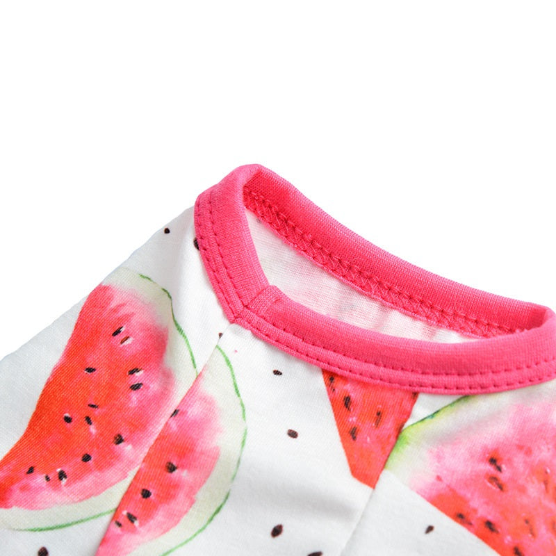 Cute Dog Pet Clothing Wholesale Watermelon Printing Four-leg Jumpsuit