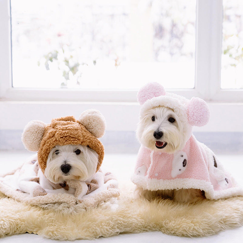 Dog Cloak Robe Warm Bear Cloak