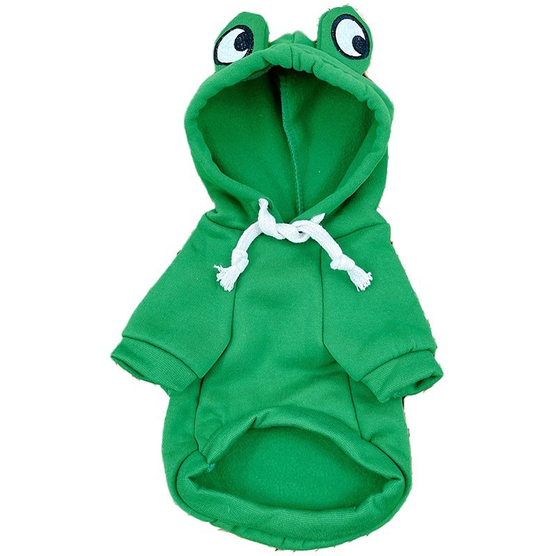 Soft Warm Cat Clothes For Small Dogs Cats Funny Halloween Cosplay Frog Costume Kitten Creative Sweatshirts Pet Autumn Hoodies