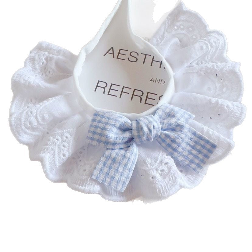 Cat Pure Cotton Lace Bib Saliva Pet Bow Cute Scarf Decorative Bib Dog Bib Accessories