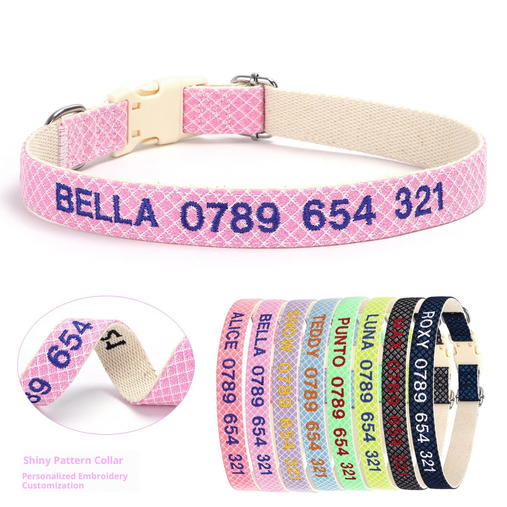 Embroidered Phone Number Anti Lost Pet Collar