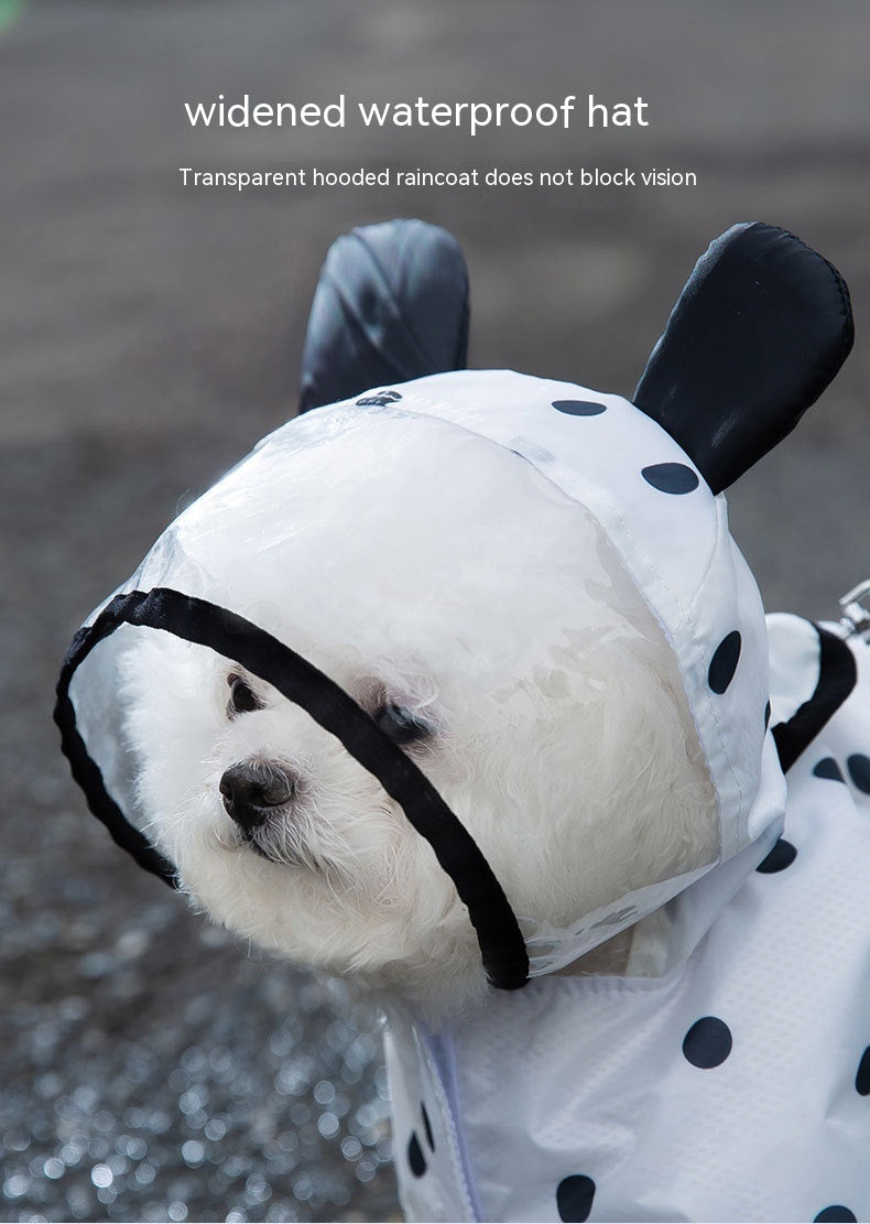Summer Full Printed Polka Dot Bear Dog Poncho